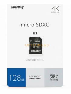 Карта памяти MicroSDXC 128GB Smart Buy Class10 /+ SD адаптер