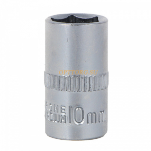 Головка торцевая ЕРМАК 6 граней, 10 мм, 1/4", хром-ванадий (736-231)